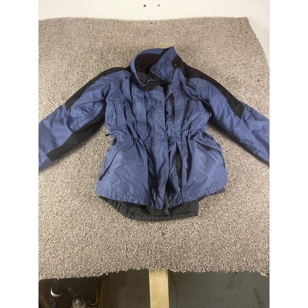 Columbia Double Whammy Jacket Womens Large Blue Black Full Zip Fleece Lined L